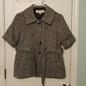 Tweed short sleeve jacket- XS Merona